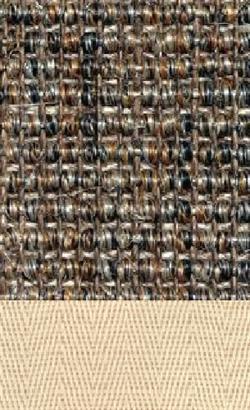 Sisal Salvador nuss 084 tæppe med kantbånd i natur farve 000